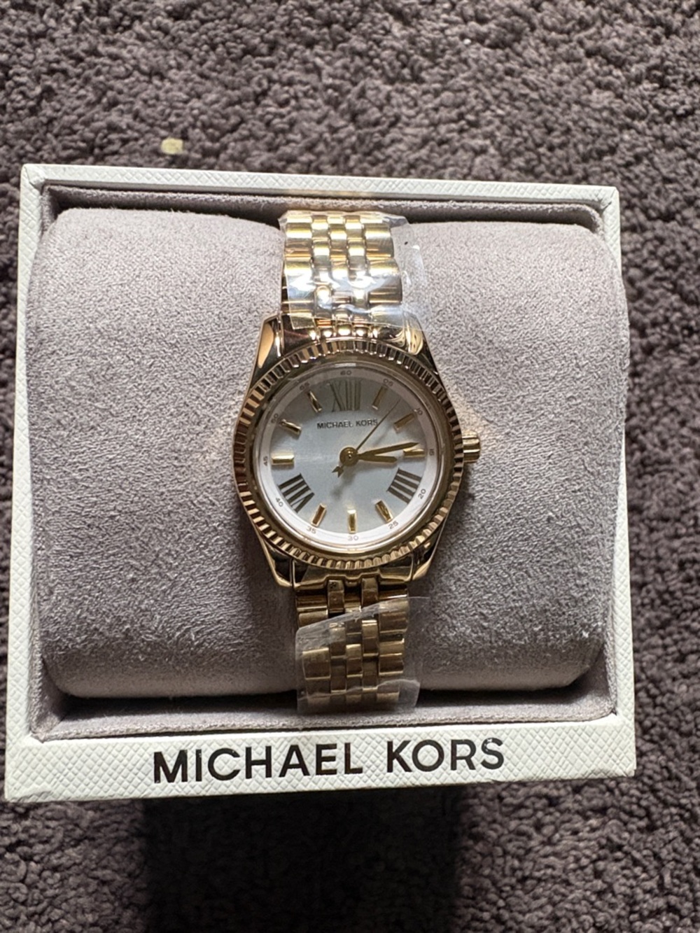Michael Kors Gold and White Women's Bracelet Watch